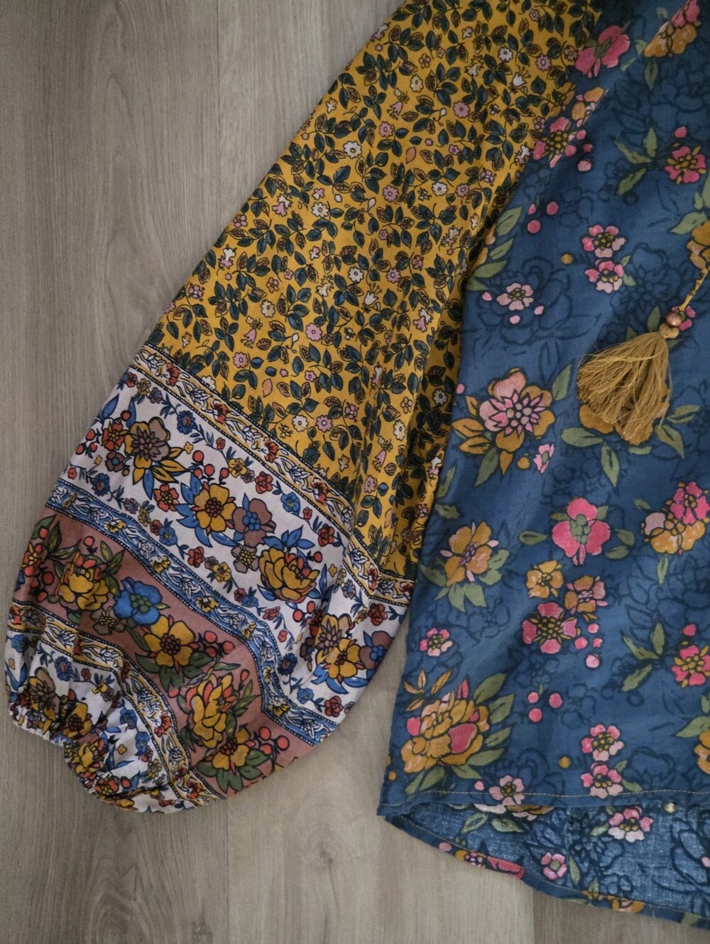 Natural Life Wmns Get Up & Go Blouse M Bohocore Hippie Cottage Capsule Floral - Picture 4 of 8